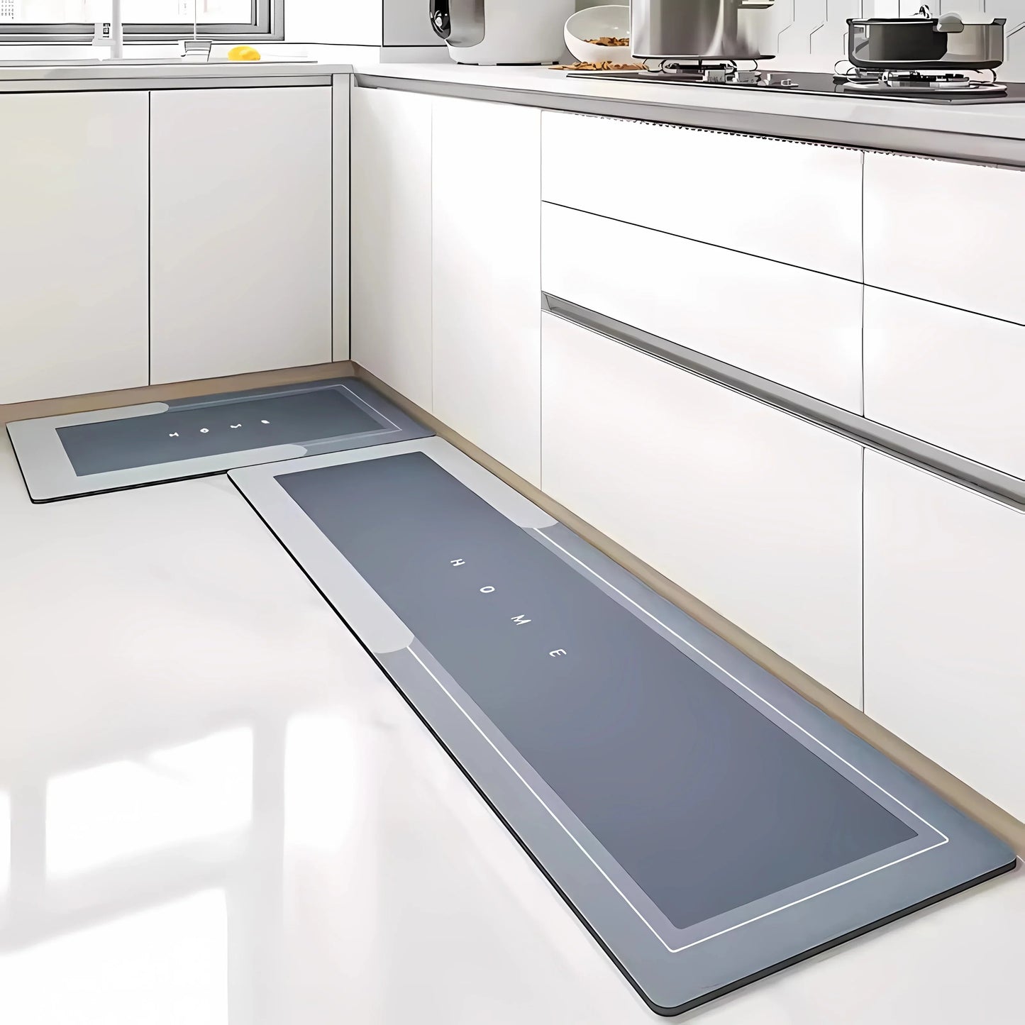 2PCS Küchenbodenmatte Diatom Mud Pad Super Absorbierend Badezimmermatte Rutschfester Teppich Küchenmatten Abwischbar Waschbar Lange Streifenmatte