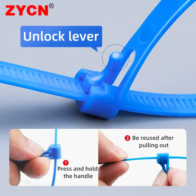 20 Stück Plastik wiederverwendbare Kabel-Zip-Ties: 8/10 Zoll, 8*200/250/300/450 Größen - lösbare Nylon, recycelbar abnehmbare Bündel