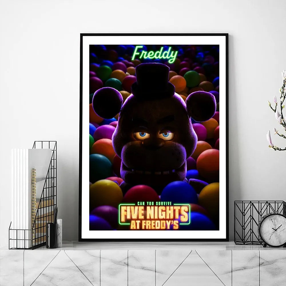 New FNAF Movie Poster Gallery Prints Painting Wall Canvas Pictures Living Room Sticker