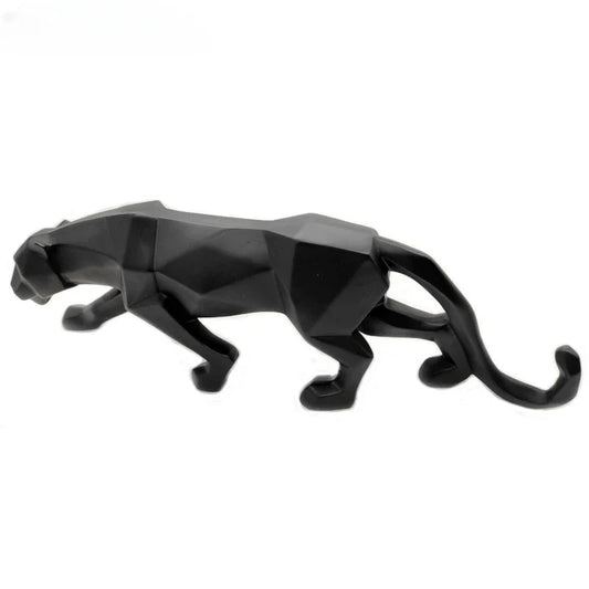 Panther-Statue, Tierfigur, abstrakter geometrischer Stil, Kunstharz, Leopardenskulptur, Heimbüro, Desktop-Dekoration, Kunsthandwerk