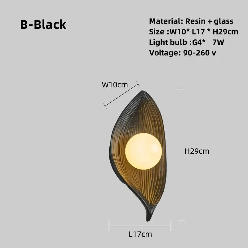 Wandlampe LED Blattgold Elegant