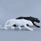 Panther-Statue, Tierfigur, abstrakter geometrischer Stil, Kunstharz, Leopardenskulptur, Heimbüro, Desktop-Dekoration, Kunsthandwerk