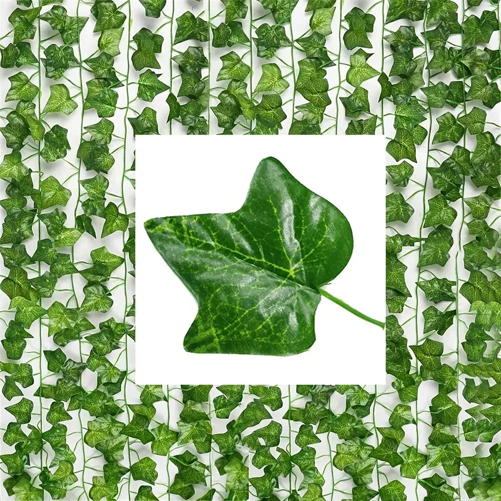 Frendorf | 100/2M Künstlicher grüner Efeu-Rebe Girlande Fake-Blatt Pflanzen Rattan hängende Klettergirlanden für Garten Hochzeitsfeier Wanddekorationen