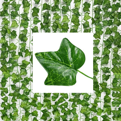 Frendorf | 100/2M Künstlicher grüner Efeu-Rebe Girlande Fake-Blatt Pflanzen Rattan hängende Klettergirlanden für Garten Hochzeitsfeier Wanddekorationen