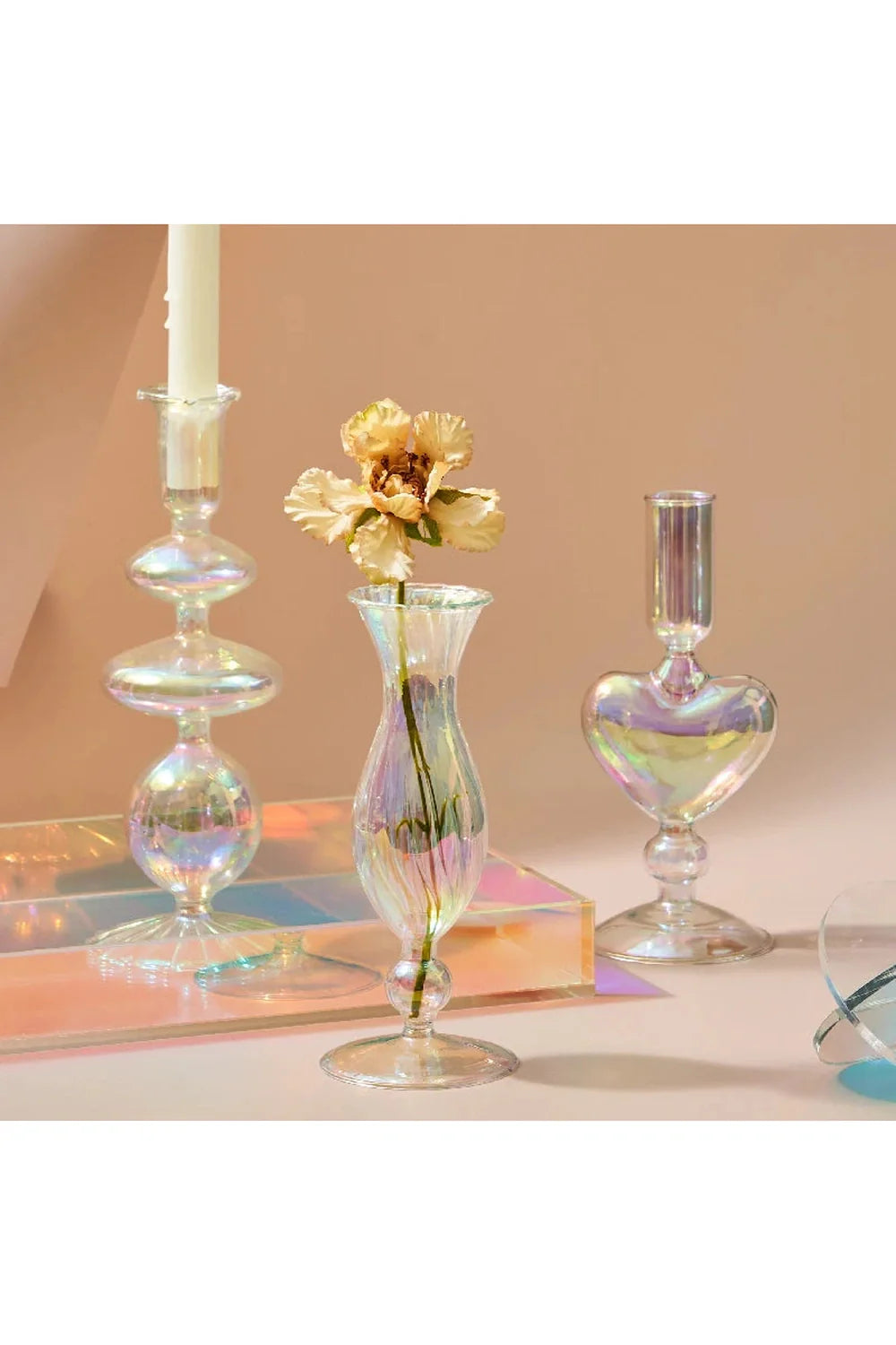 Regenbogen Glas Kerzenhalter
