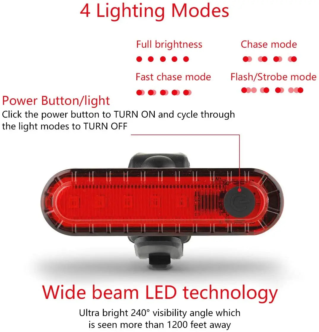 Frendorf | USB Rechargeable Rear Bike Light – Wiederaufladbares Fahrrad Rücklicht mit IPX4 & 3 Leuchtmodi