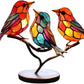 Frendorf | ElegantAviary | Bunte Vögel auf Ast Schreibtischornamente