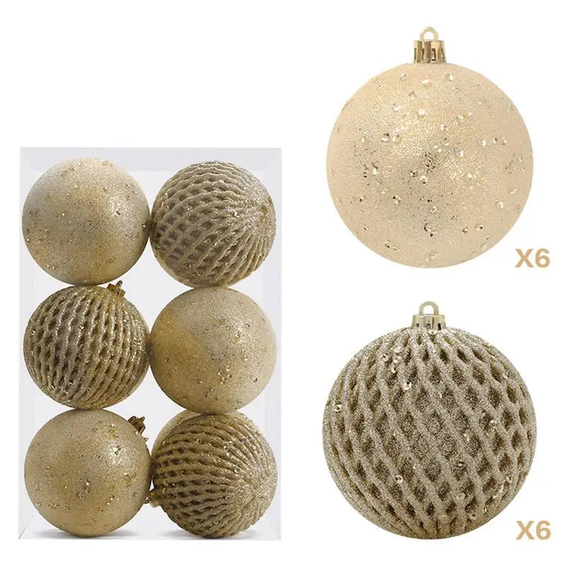 Frendorf | 12 Stück Bruchfeste Glänzende Kugel Weihnachtsbaum Dekor