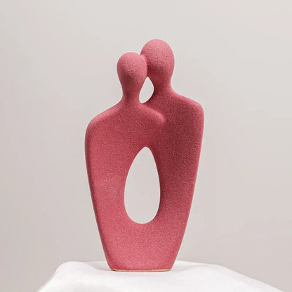 Neueste nordische Einfacher Stil Liebes Skulpturen Keramik Paar Statuen Süße Umarmungs Figuren Körnige Oberfläche Geschenk Für Geburtstag Hochzeit