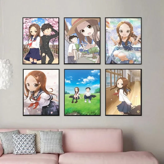 Anime Teasing Master Takagi-san Poster Wandkunst Home Dekor Zimmer Dekor Digitale Malerei Wohnzimmer Restaurant