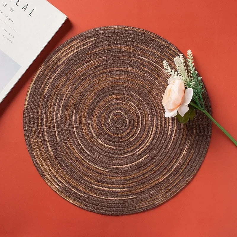 Placemats for Dining Table 1 PC,Heat-Resistant Placemats Stain Resistant Anti-Skid Washable PVC Woven Vinyl Tableware Mat,INS