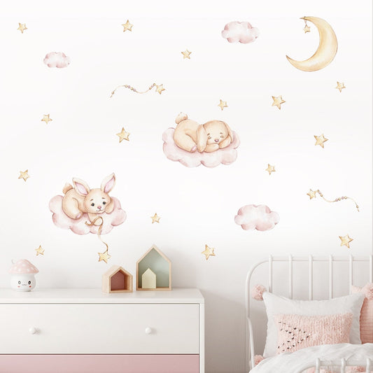 Frendorf | Cartoon Wandtattoos Hase Mond Wolken