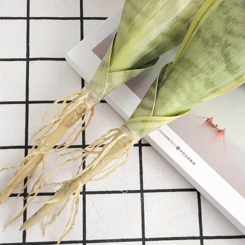 Frendorf | 3 Stück Künstliche Sansevieria Pflanzen – Bonsai Dekoration mit Tiger Piran Blättern für Zuhause, Garten und Desktop Dekor