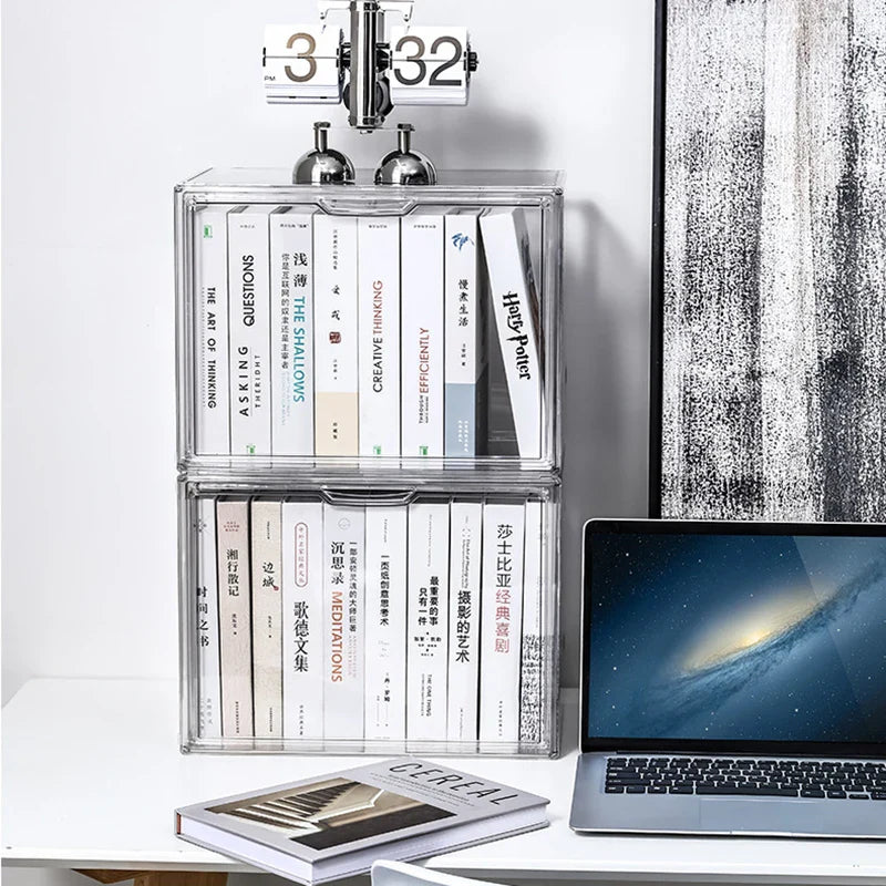 Transparente Aufbewahrungsbox für Bücher