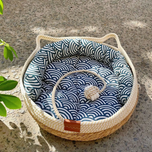 Bequeme Rattan Geflochtene Katzenbett