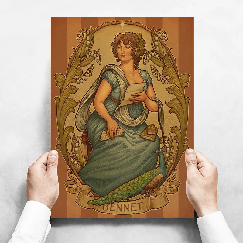 Art Nouveau Kraftpapier Poster Vintage Zuhause Zimmer Bar Café Dekor Ästhetische Kunst Wandgemälde