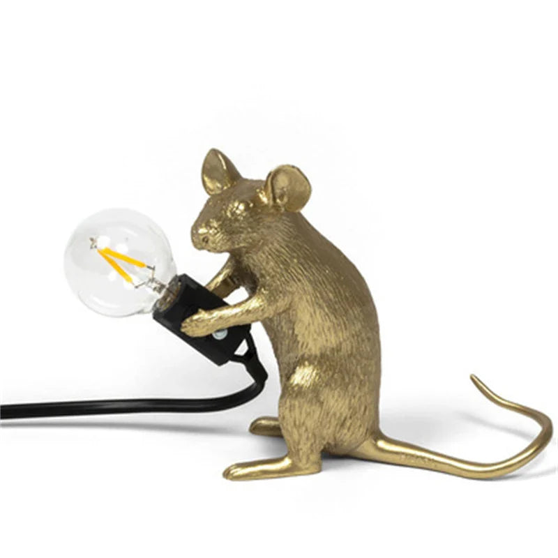 Moderne LED Tier Tischlampen: Harz Ratte, Katze und Eichhörnchen Nachtlichter