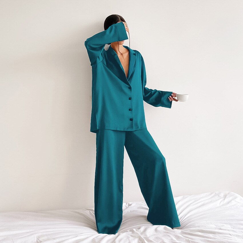 Frendorf | Klassisches Satin Pyjama Set