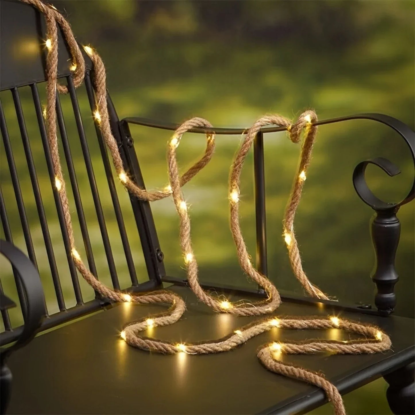 Frendorf | SolarRope | Solarbetriebenes Hanfseillicht | Nachhaltige Dekobeleuchtung für Garten & Terrasse