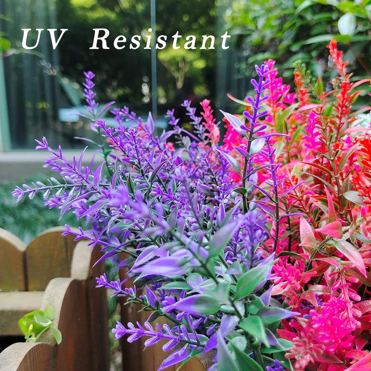 Frendorf | 12 Stück künstliche Lavendel-Pflanzen – UV-beständig, farbecht verblasst, Kunstblumen für Hochzeit, Zuhause, Weihnachtskranz und Außengarten Dekoration