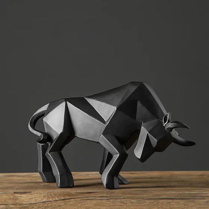 YuryFvna Morden Geometrische Stier-Statue, Ornament, Café, Rinderskulpturen, Tierfiguren, abstrakte Hotel-Heimdekoration