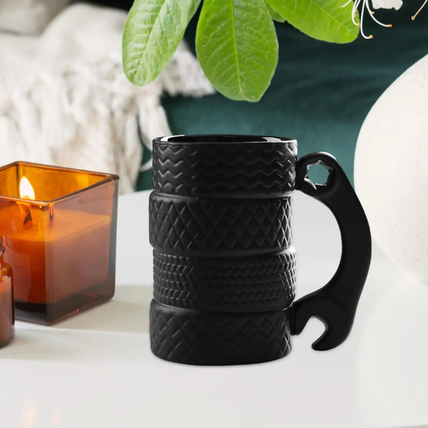 Frendorf | GearMug Radreifen-Kaffeetasse | Kreatives Trinkgeschirr | Frühstückstasse für Autoliebhaber | Einzigartiges Geschenk