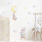 Frendorf | Cartoon Wandtattoos Hase Mond Sterne Wolken