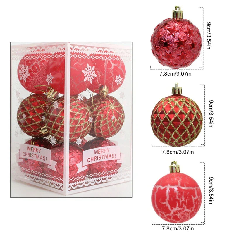 Frendorf | 12 Stück Mischmuster Weihnachtsball Baum Dekor