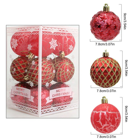 Frendorf | 12 Stück Mischmuster Weihnachtsball Baum Dekor