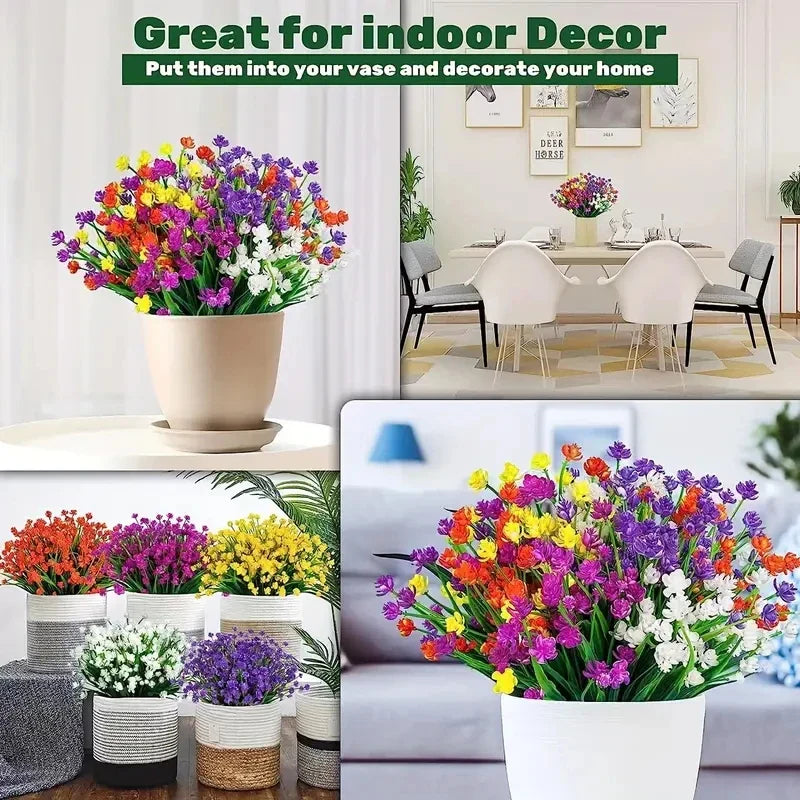 Frendorf | 12 Bündel Künstliche Blumen – Outdoor UV-beständige Kunstblumen, Premium oxidationsbeständige florale Dekoration für Garten, Balkon, Terrasse & Party