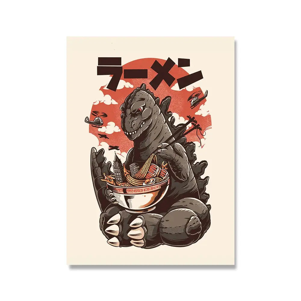 Japanische Lebensmittel Nudeln Moderne Küche Poster Dekoration Getränke Ramen Cartoon Leinwandmalerei Retro Bar Wandkunst Druck Bilder