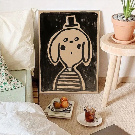 Vintage Cartoon Leinwandkunst