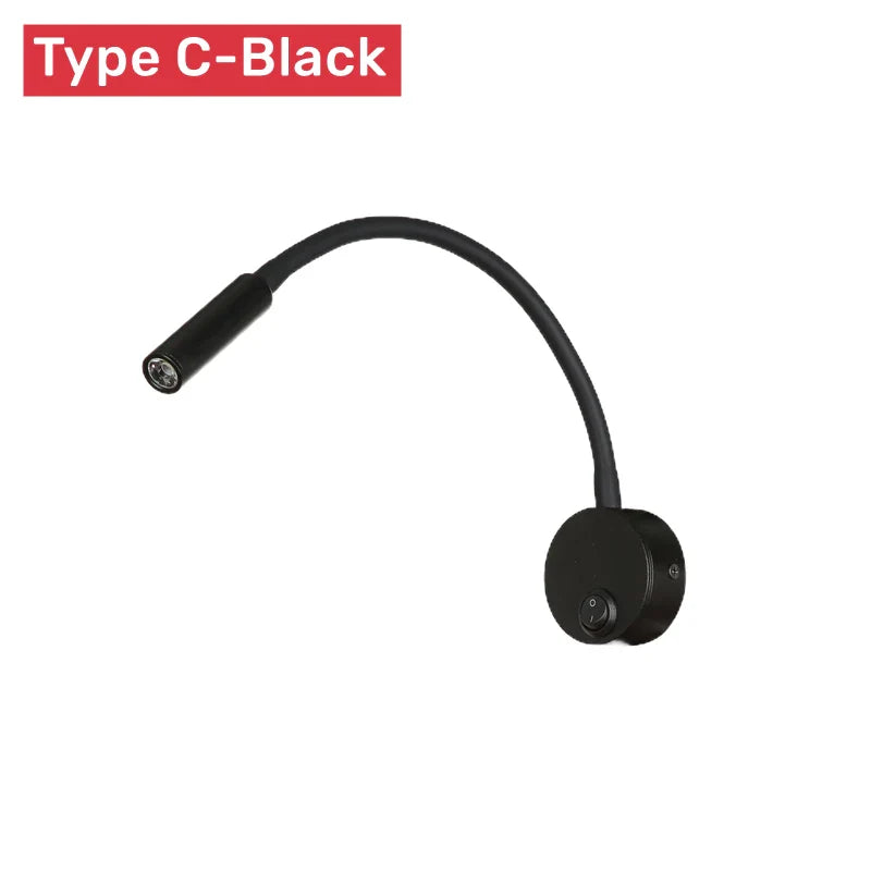 Moderne Flexible LED-Lese-Wandlampe mit Schalter für Schlafzimmer und Studium - 1W/3W