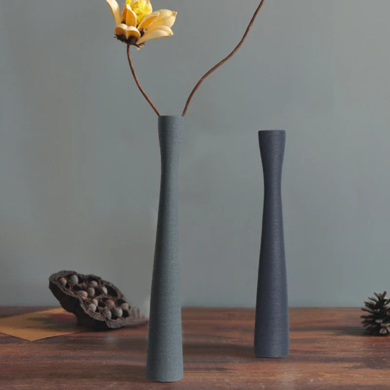 Fein Groß Lang Gebürstet Keramik Vase Wohnzimmer Trockenblumenarrangement Blumen Dekoration Modellzimmer Weiche Dekorationsstücke