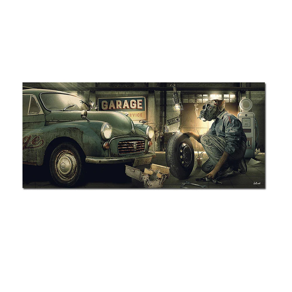 Lustiger Hund Singender Hip Hop Tier Poster Coole Musikband Leinwanddruck Malerei Nordische Wandkunst Bilder Wohnzimmer Hoom Dekor
