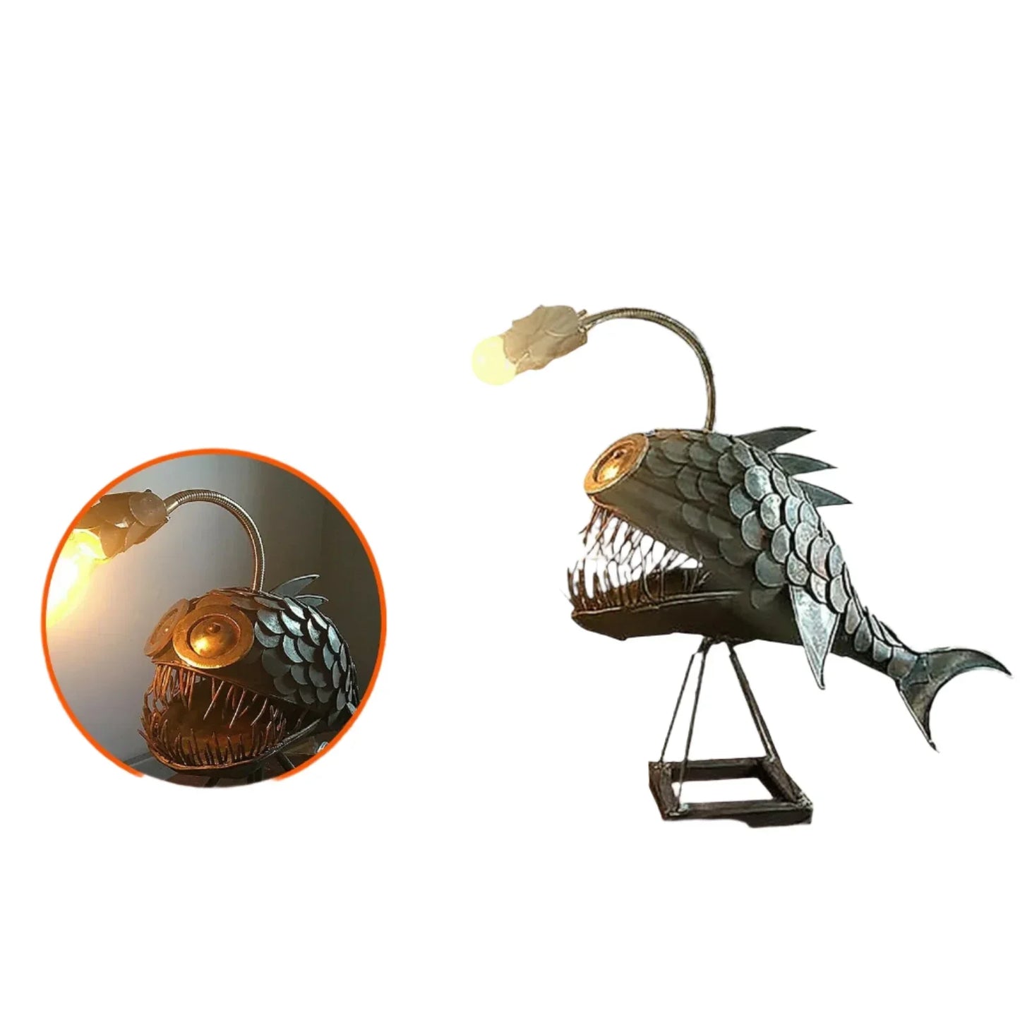 Tischlampe - RusticFish - Anpassbare Beleuchtung - Handgefertigter Künstlerischer Charme