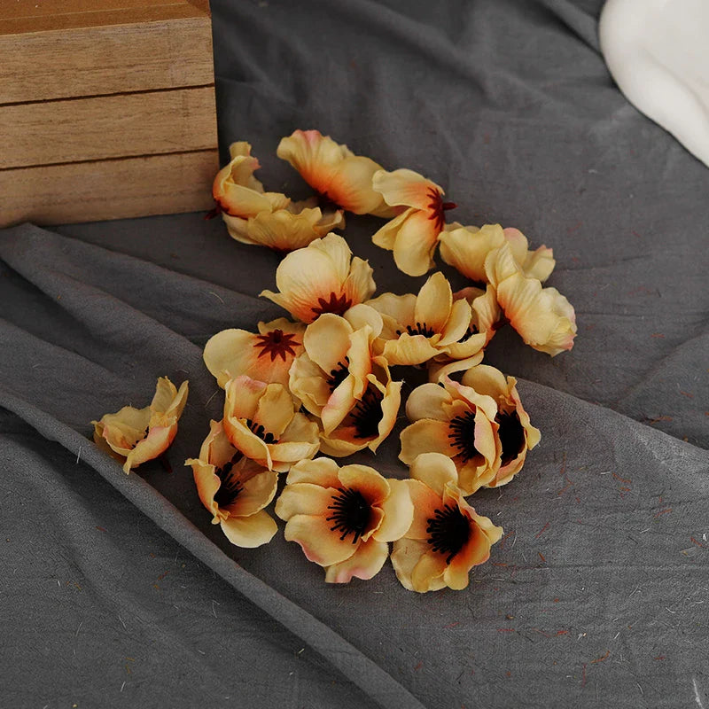 Frendorf | 20 Stück Seiden-Kunst-Poppyköpfe – Perfekt für Hochzeiten, Partys, Zuhause, Weihnachtsdekoration und DIY-Projekte