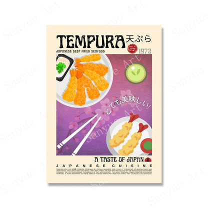 Japanische Retro Lebensmittelposter