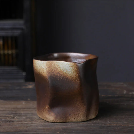 Unregelmäßige gedrehte Form Tasse 9,47 Unzen/280 ml Keramik Kaffee Teetasse ohne Griff Polychromatische kreative Keramik Tassen Kaffeetassen Retro