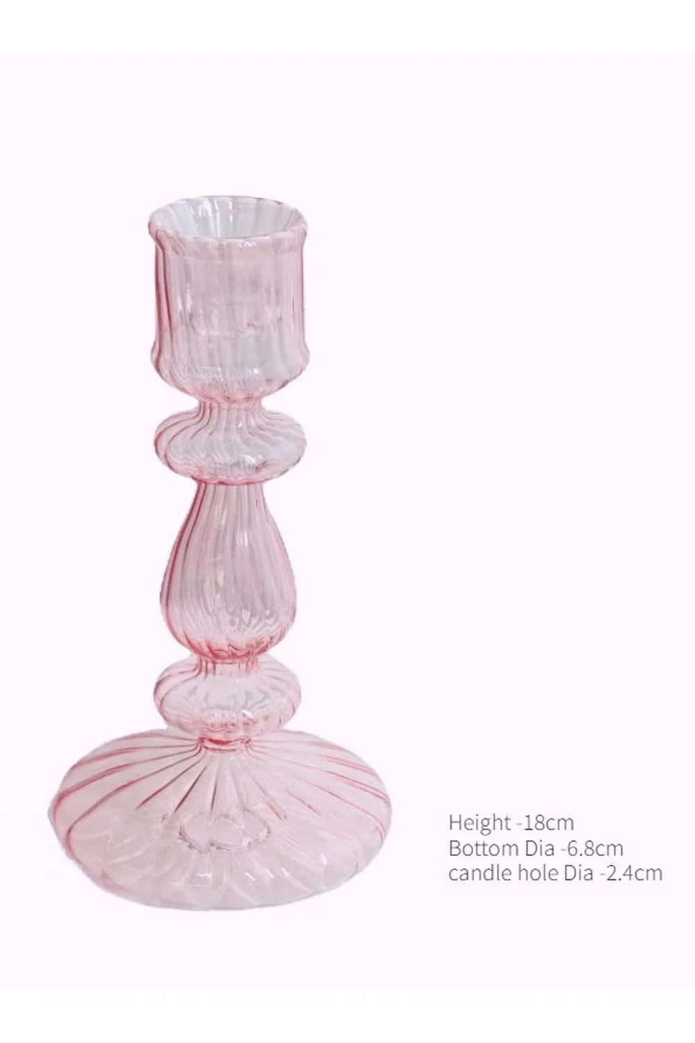 Pink Glass Taper Kerzenhalter
