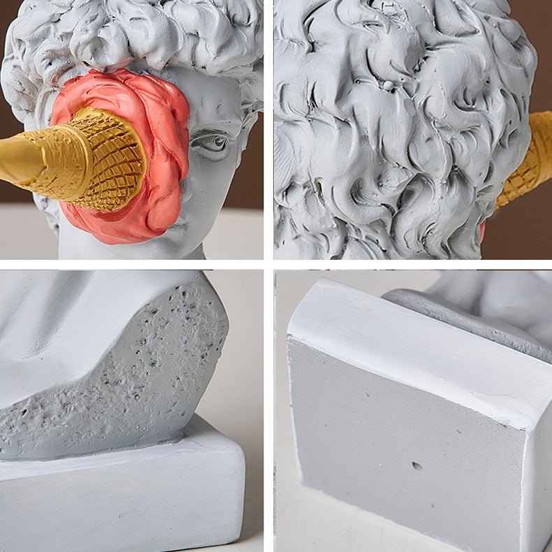 David Figurine mit Eiscreme Heimdekoration Skulptur