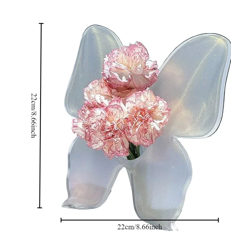 Frendorf | Künstlerische Schmetterling Klare Blumen Vase
