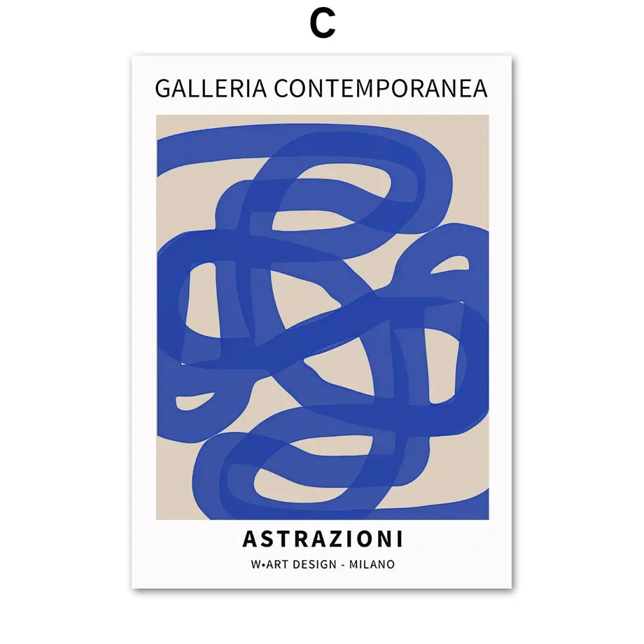 Nordic Simple Aesthetics Wandkunst Nude Linie Blau Abstrakt HD Öl Auf Leinwand Poster Zuhause Schlafzimmer Wohnzimmer Dekoration Geschenk