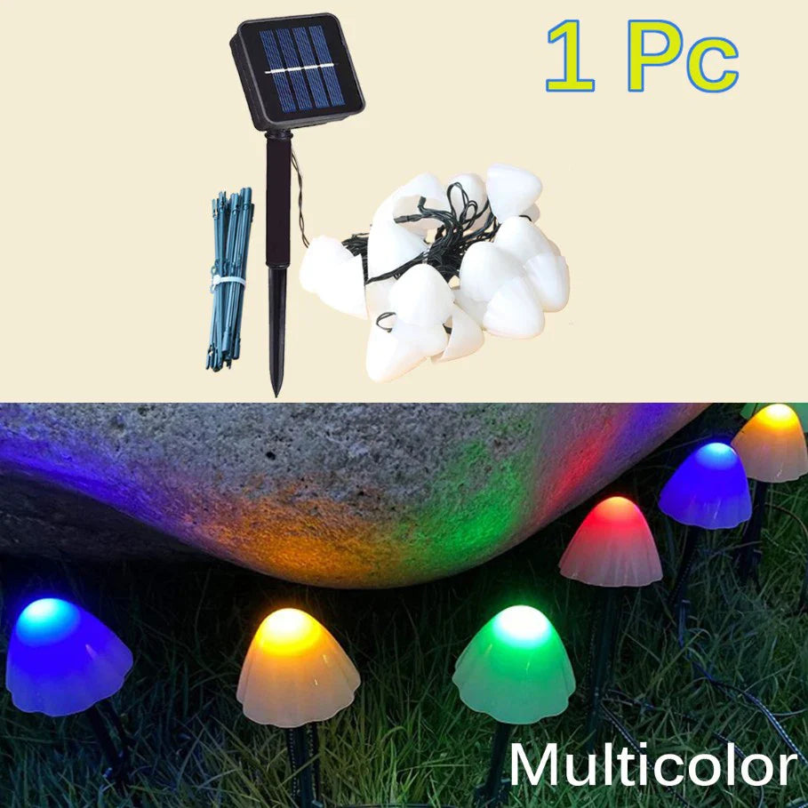 Solar-Pilz-Lichterkette: LED-Solarleuchten für Garten, Terrasse, Gehweg und Landschaftsgestaltung