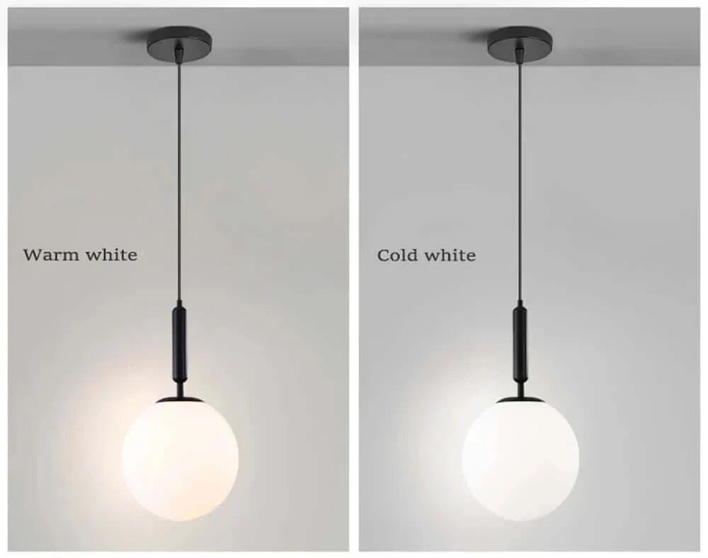Mid-Century Modern Glas Ball Pendelleuchte
