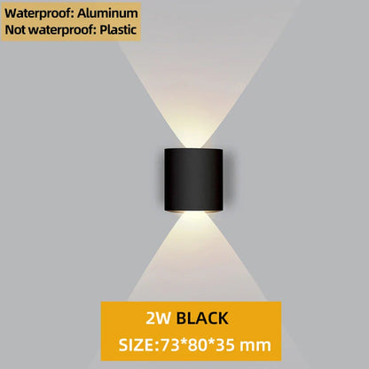 Frendorf | Auf- und Abwärts LED-Wandleuchte – Wasserdicht IP65 Aluminium Wandleuchte für Innen- und Außenbereich – Moderne Beleuchtung für Schlafzimmer, Wohnzimmer, Flur