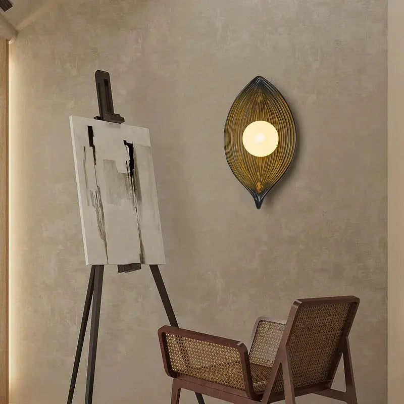 Wandlampe LED Blattgold Elegant