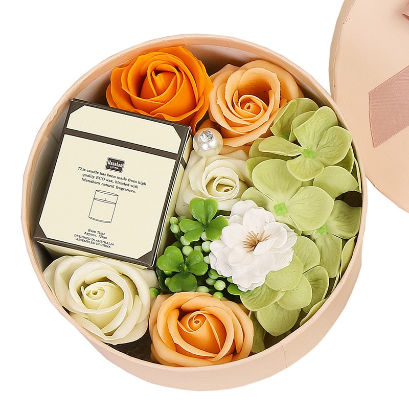Frendorf | Künstliches Rosen Duftkerze Geschenkschachtel