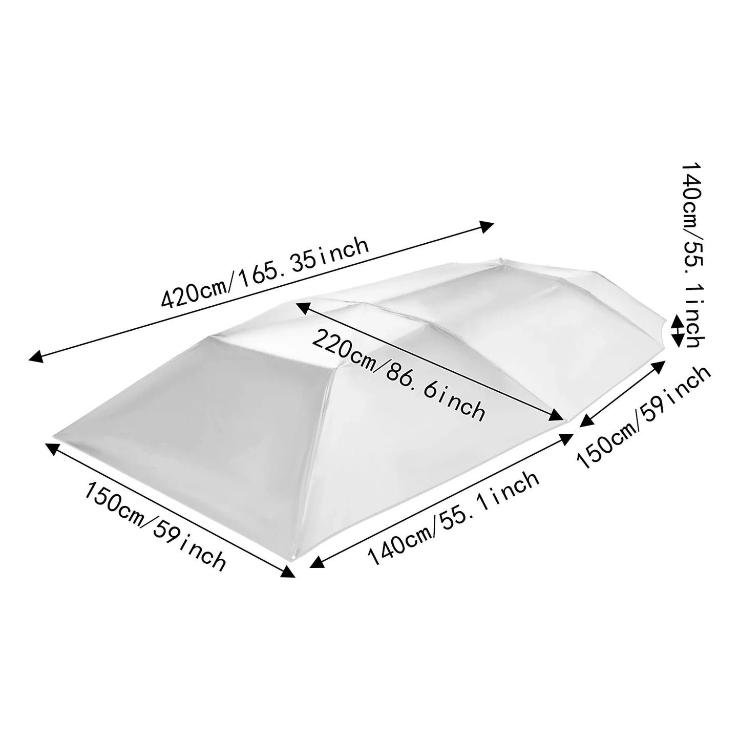 Frendorf | Automatisches Auto-Regenschirmzelt Allwetter Tragbares Auto-Canopy Sonnenschutz für den Outdoor-Schutz