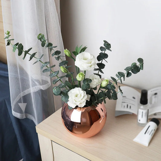 Edelstahlvase im nordischen Stil Desltop-Blumentopf BeFlower Töpfe Gold Schwarz Rose Gold Klassische Wohndekoration